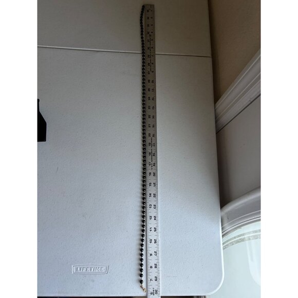 Vintage Monet Black & Gold Beaded Necklace & Black & Gold Trim Clip Earrings Set - Picture 4 of 8